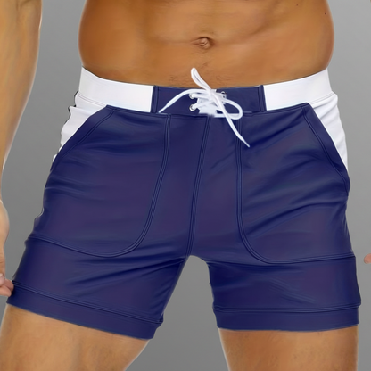 Men's Quick Dry Swim Trunks Lightweight Beach Shorts with Drawstring Waist
