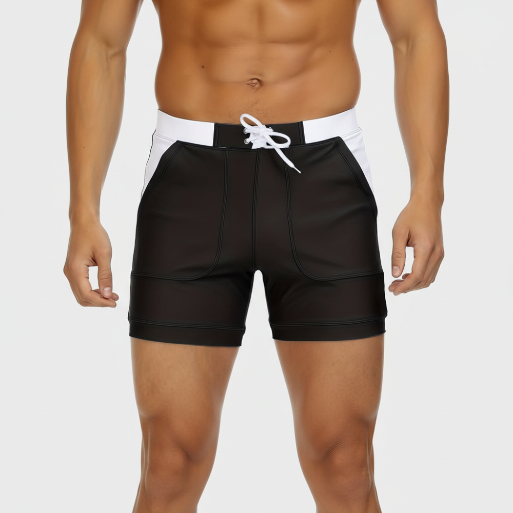 Men's Quick Dry Swim Trunks Lightweight Beach Shorts with Drawstring Waist