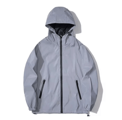 Mens Reflective Softshell Jacket Hooded Outdoor Windbreaker