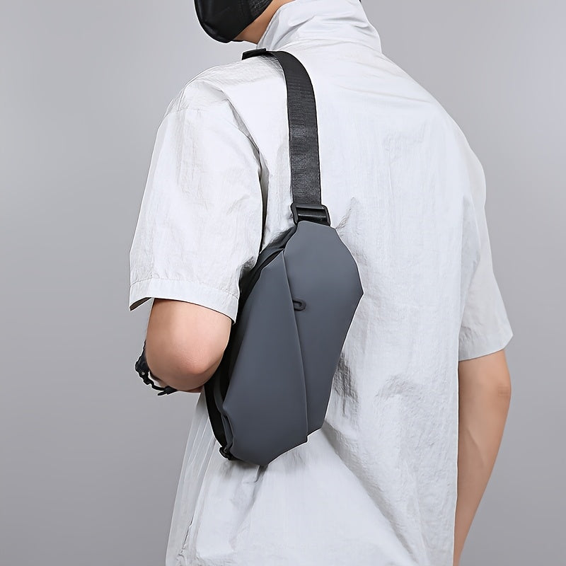 Mens Sling Bag PU Leather Outdoor Crossbody Chest Bag