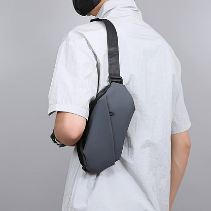 Mens Sling Bag PU Leather Outdoor Crossbody Chest Bag