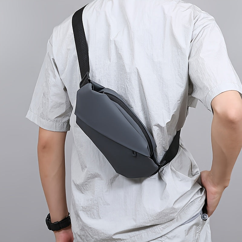 Mens Sling Bag PU Leather Outdoor Crossbody Chest Bag
