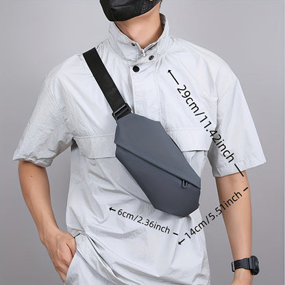 Mens Sling Bag PU Leather Outdoor Crossbody Chest Bag
