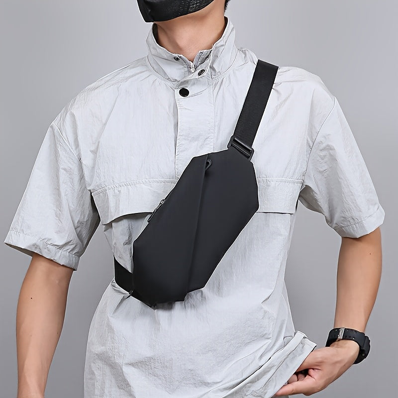 Mens Sling Bag PU Leather Outdoor Crossbody Chest Bag