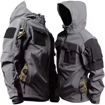 Mens Softshell Jacket Hooded Water Resistant Outdoor Coat
