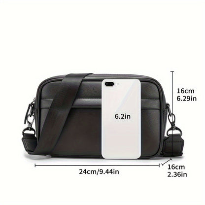 Mens Square Crossbody Bag Adjustable Strap Casual Commuter Bag
