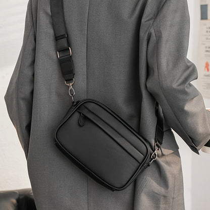 Mens Square Crossbody Bag Adjustable Strap Casual Commuter Bag