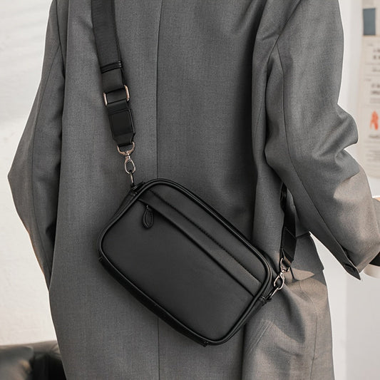 Mens Square Crossbody Bag Adjustable Strap Casual Commuter Bag