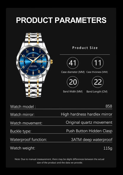 Mens Titanium Sports Watch Waterproof Chronograph Digital Analog Multifunction