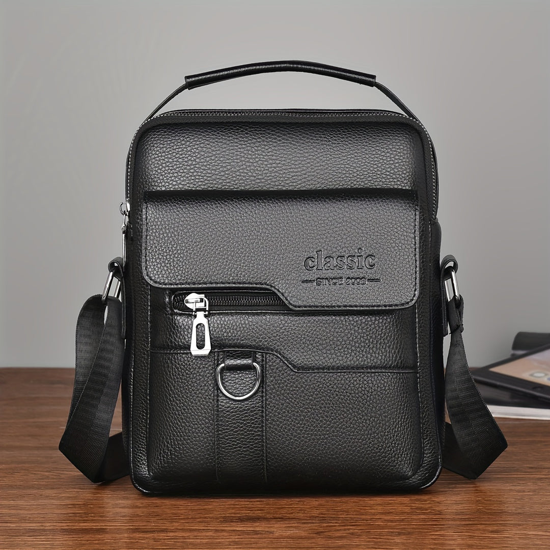 Mens Vintage Messenger Bag Multi Pocket Crossbody Shoulder Bag