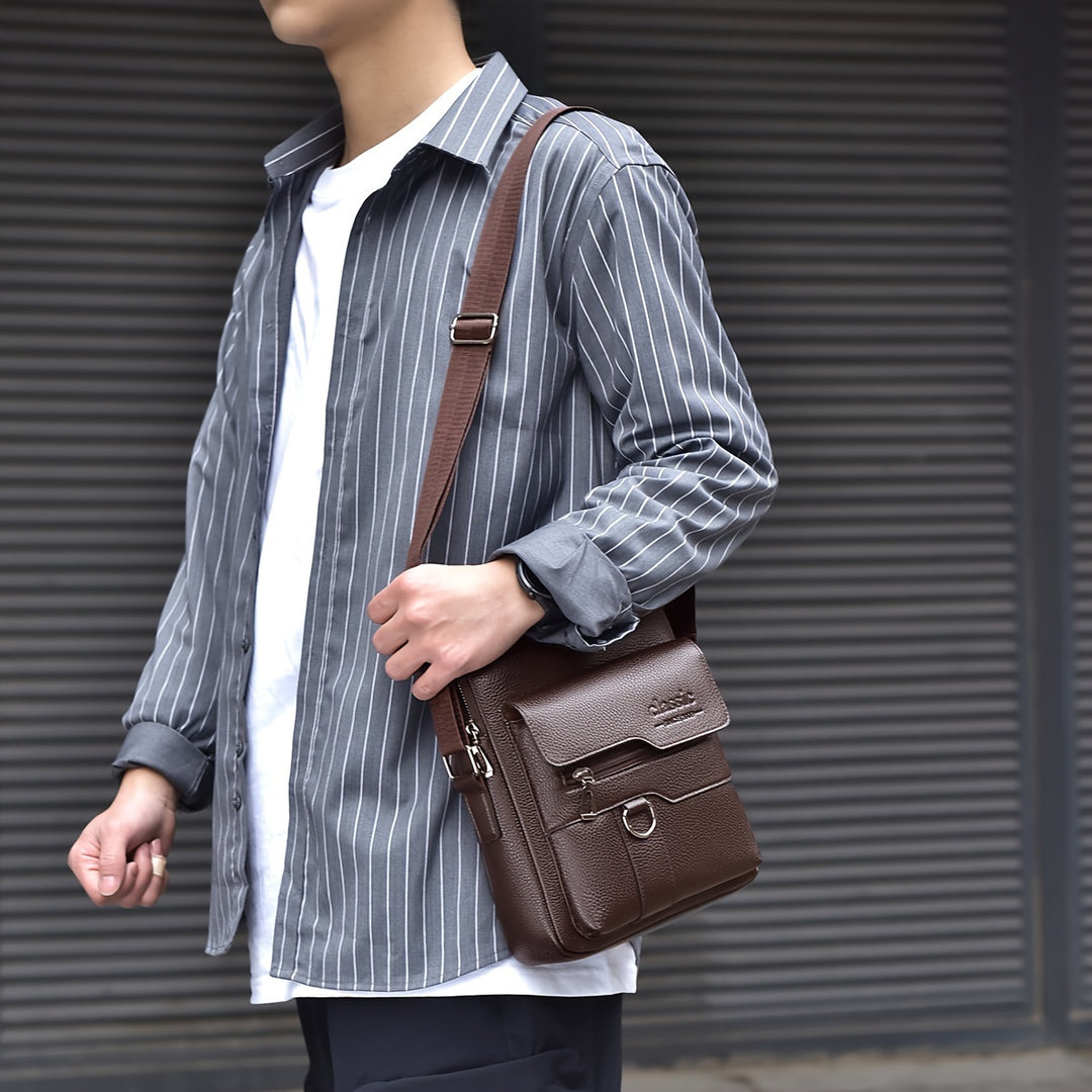 Mens Vintage Messenger Bag Multi Pocket Crossbody Shoulder Bag
