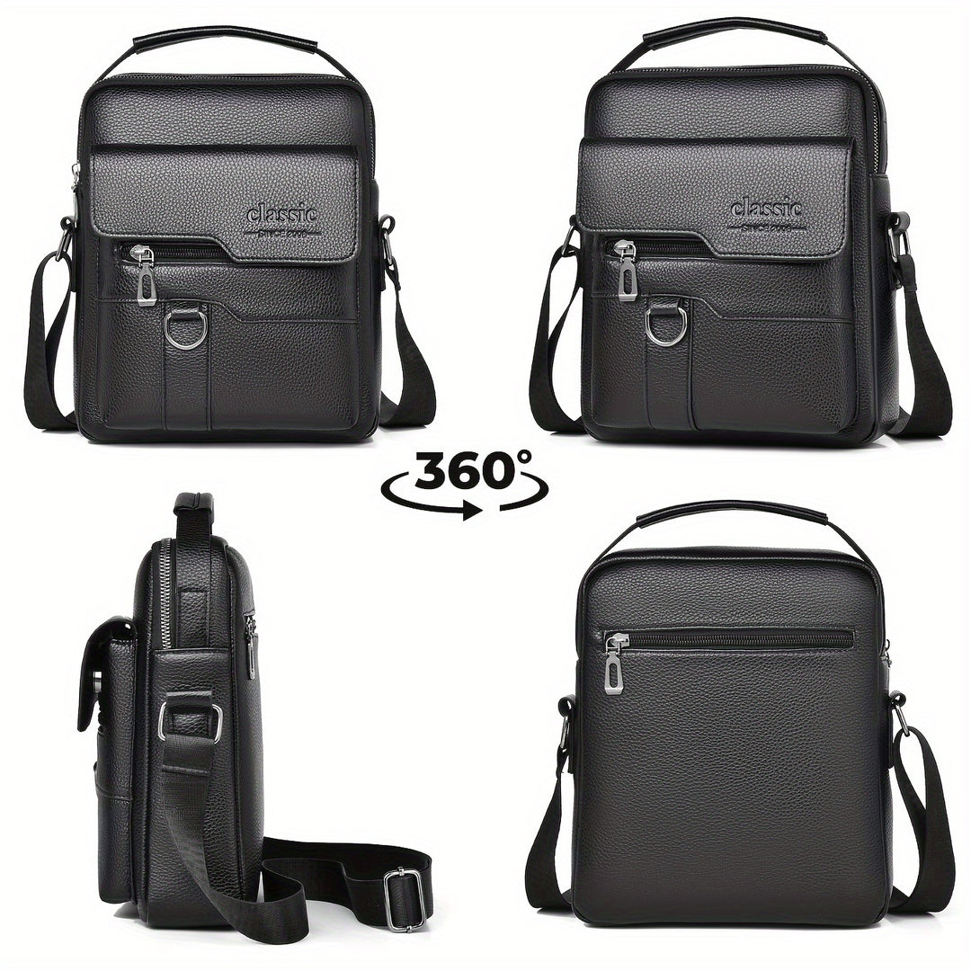 Mens Vintage Messenger Bag Multi Pocket Crossbody Shoulder Bag