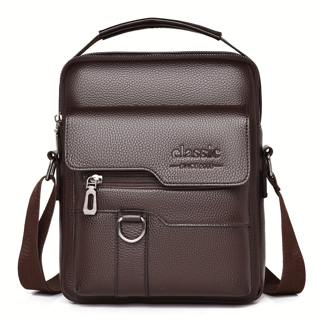 Mens Vintage Messenger Bag Multi Pocket Crossbody Shoulder Bag