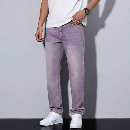 Men's Washed Straight Leg Denim Jeans Classic Casual Everyday Fit