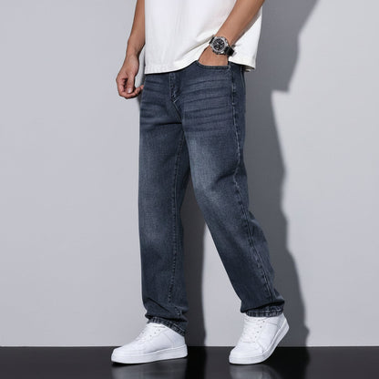 Men's Washed Straight Leg Denim Jeans Classic Casual Everyday Fit