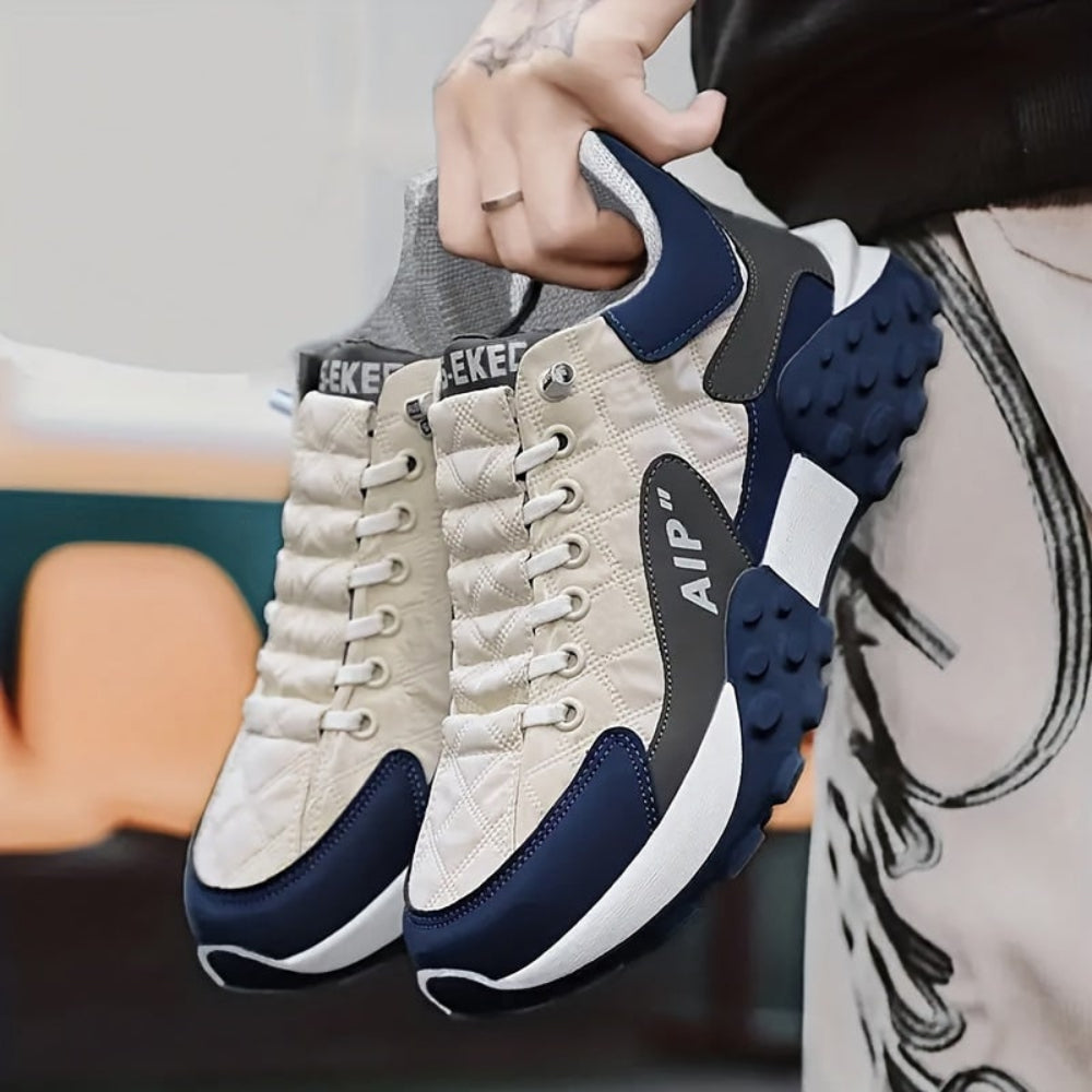 Vandafvisende skridsikre sneakers til mænd med støttende komfort til gåture