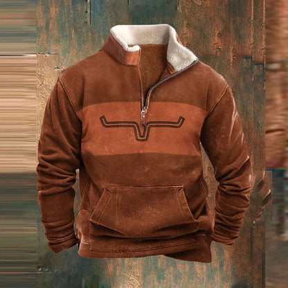 Mens Zip Sweater Regular Fit Casual Long Sleeve Pullover