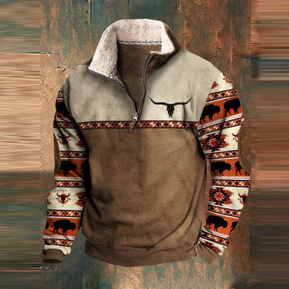 Mens Zip Sweater Regular Fit Casual Long Sleeve Pullover