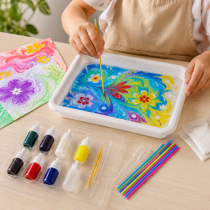 Mess Free Marbling Art Paint Kit for Kids