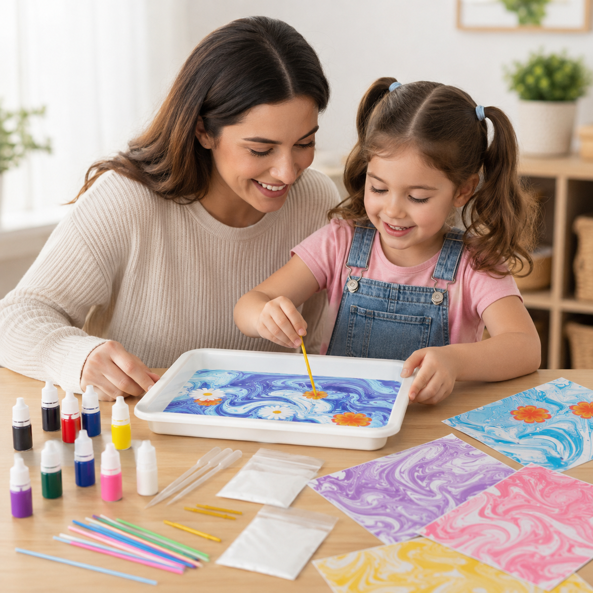 Mess Free Marbling Art Paint Kit for Kids