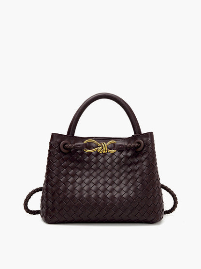 Metal Handle Tote Bag Elegant Lightweight Work Handbag