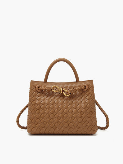 Metal Handle Tote Bag Elegant Lightweight Work Handbag