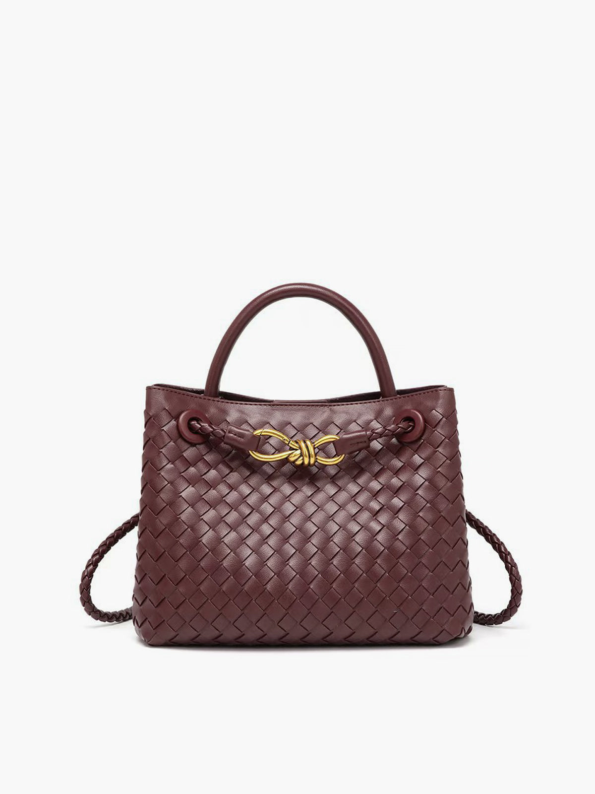 Metal Handle Tote Bag Elegant Lightweight Work Handbag