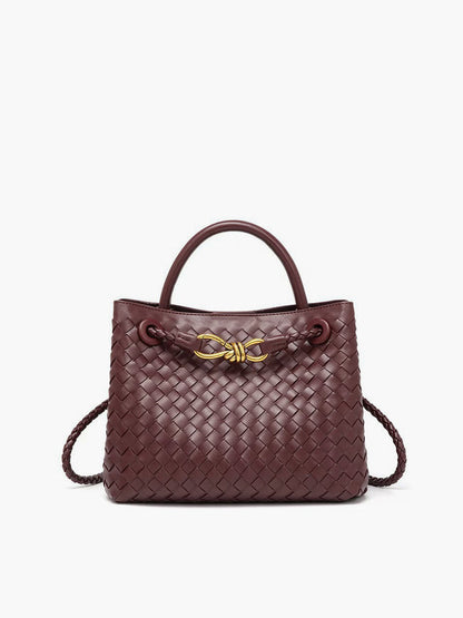 Metal Handle Tote Bag Elegant Lightweight Work Handbag