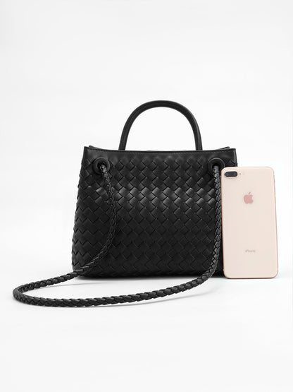 Metal Handle Tote Bag Elegant Lightweight Work Handbag