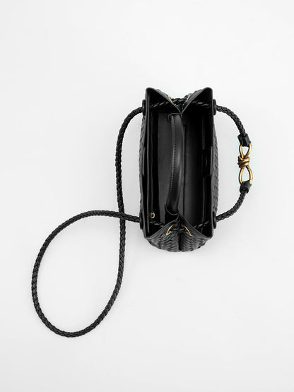 Metal Handle Tote Bag Elegant Lightweight Work Handbag