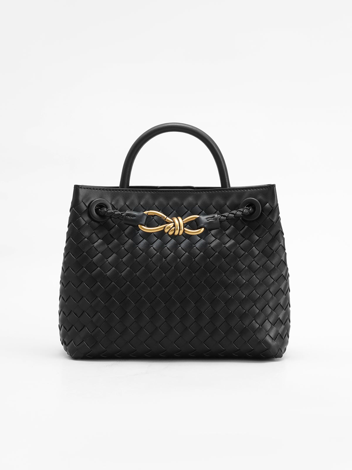 Metal Handle Tote Bag Elegant Lightweight Work Handbag