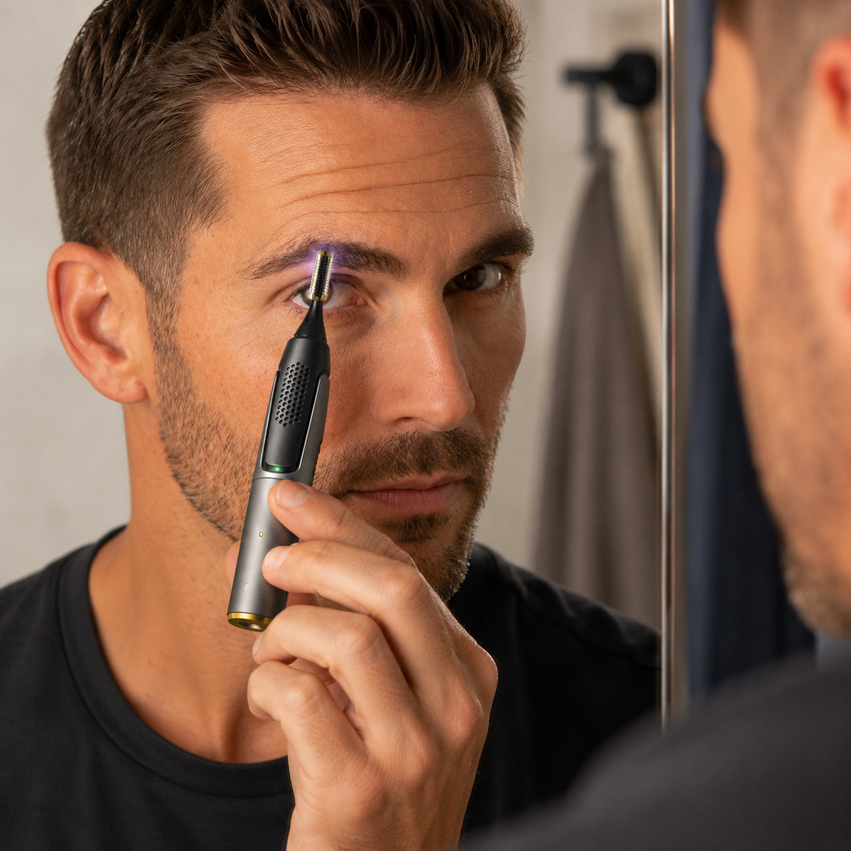 Micro Precision Facial Hair Trimmer with LED Light for Detail Grooming