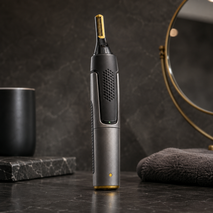 Micro Precision Facial Hair Trimmer with LED Light for Detail Grooming