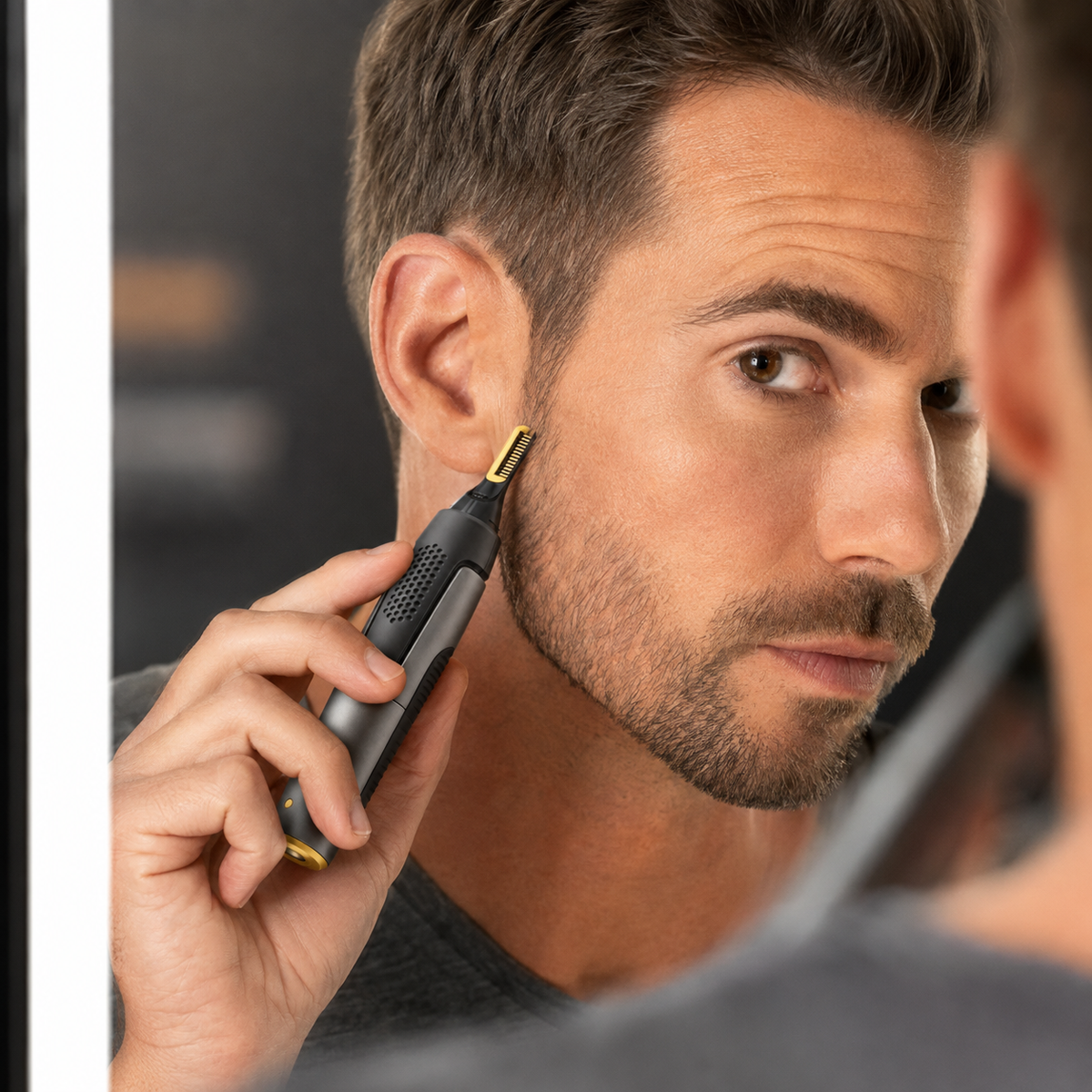 Micro Precision Facial Hair Trimmer with LED Light for Detail Grooming