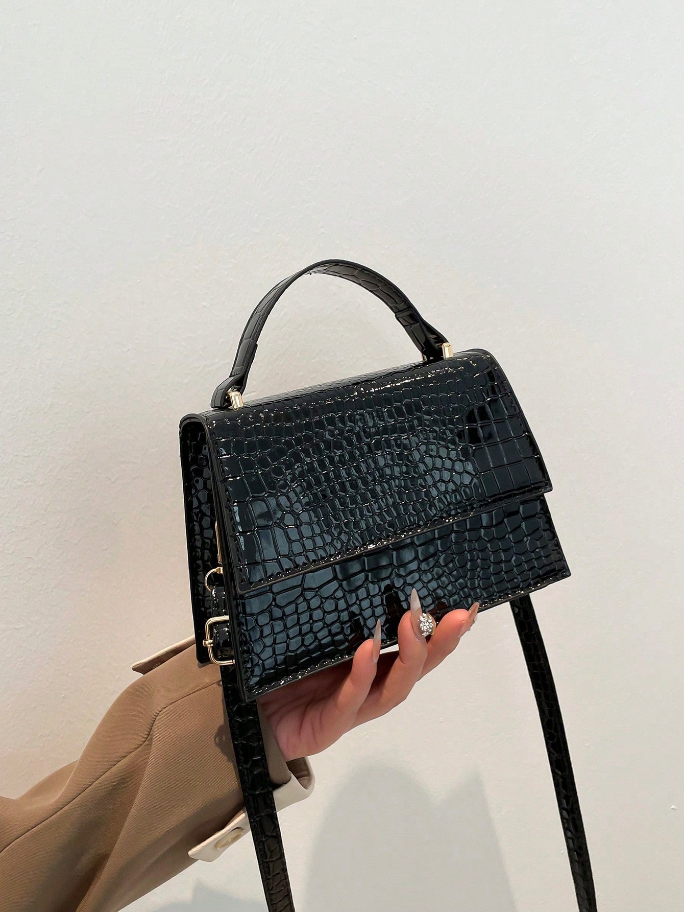 Mini Crossbody Handbag Compact Square Shoulder Bag
