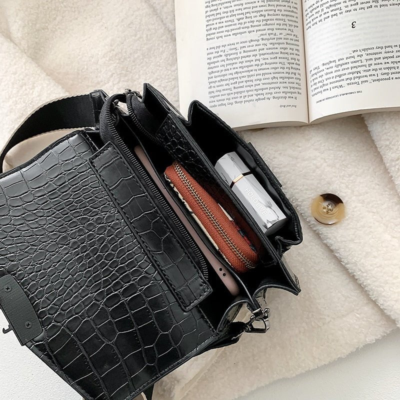 Mini Crossbody Handbag Women Faux Leather Keychain Purse