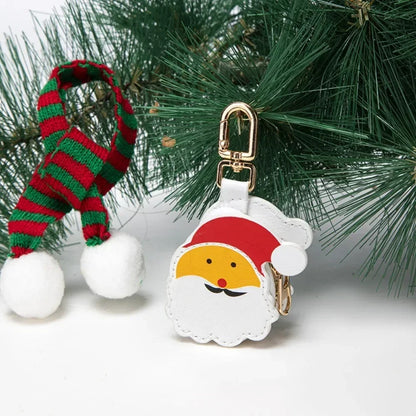 Mini Halloween Christmas Ghost Keychain Storage Bag PU Leather Charm