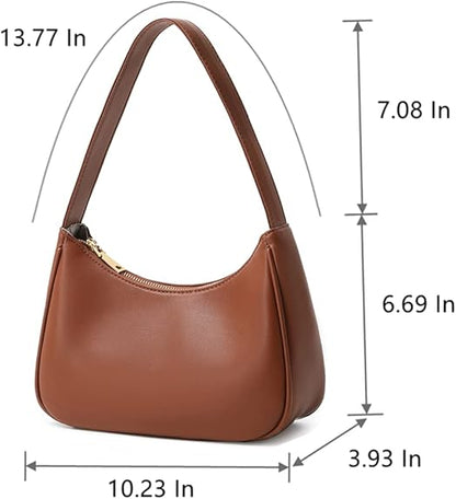 Mini Hobo Bag Zippered Compact Shoulder Handbag Lightweight Purse