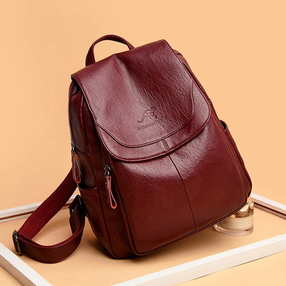 Mini Leather Backpack Womens Anti Theft Travel Bag