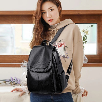 Mini Leather Backpack Womens Anti Theft Travel Bag