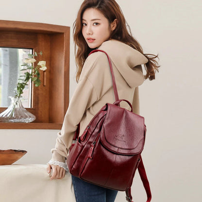 Mini Leather Backpack Womens Anti Theft Travel Bag