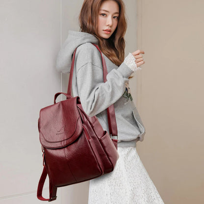 Mini Leather Backpack Womens Anti Theft Travel Bag
