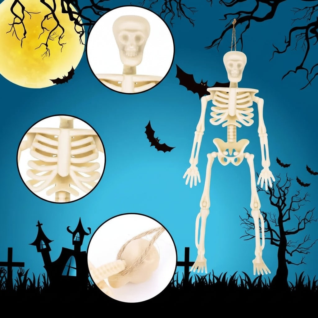 Mini Skeleton Figures Halloween Party Table Decor Set