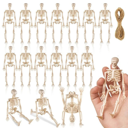 Mini Skeleton Figures Halloween Party Table Decor Set