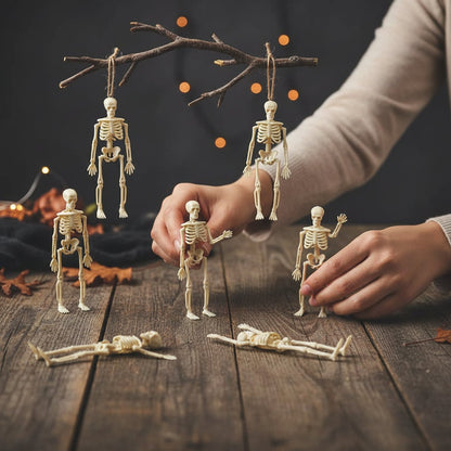 Mini Skeleton Figures Halloween Party Table Decor Set