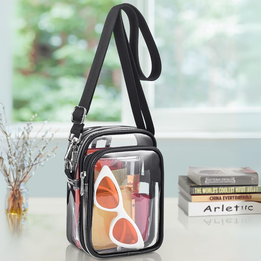 Mini Transparent Handbag with Removable Strap – Compact Clear Purse for Everyday and Events