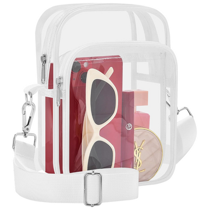 Mini Transparent Handbag with Removable Strap – Compact Clear Purse for Everyday and Events