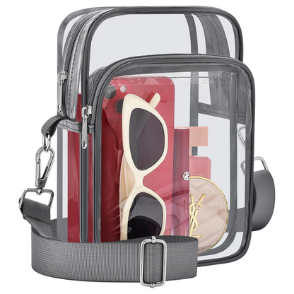 Mini Transparent Handbag with Removable Strap – Compact Clear Purse for Everyday and Events