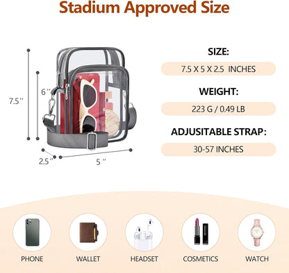 Mini Transparent Handbag with Removable Strap – Compact Clear Purse for Everyday and Events
