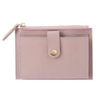 Mini Velvet Leather Wallet Compact Card Holder Purse